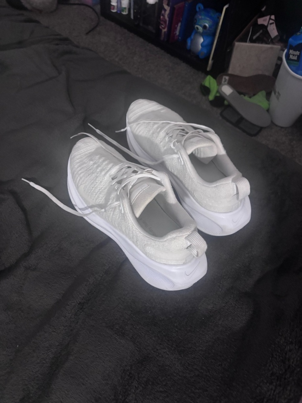 All-White Knit Running Sneakers